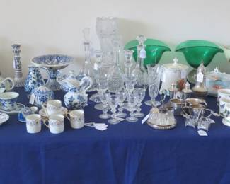 Gorgeous selection of fine porcelain featuring a large offering oif Royal Delft, Portmarian and more.