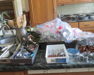 Lots of stuff in kitchen.