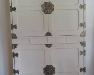 Fabulous large white Asian style cabinet.