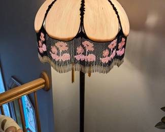 Vintage Beaded Floral Table Lamp