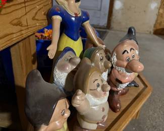 Vintage Walt Disney Productions Snow White and the Seven Dwarfs Ceramic Figurines