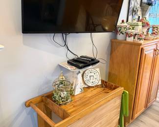 Vintage Wooden Bar Cart / Serving Trolley