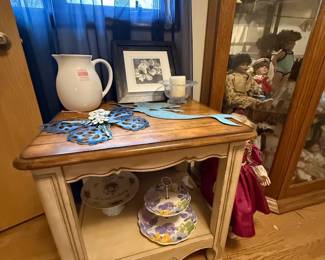 French Country Style Two-Tiered Side Table