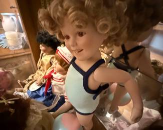 Vintage Shirley Temple Doll with Swimsuit and Beach Ball
