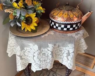 MacKenzie-Childs Courtly Check Sunflower Kettle