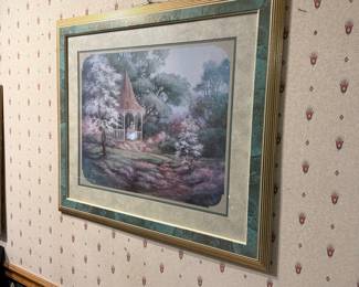 Vintage Thomas Kinkade "Springtime Gazebo" Print