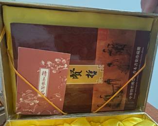 Chinese Sages Delicate Artwork Collection Stamp and Fragrant Wood Stamps Collection Album