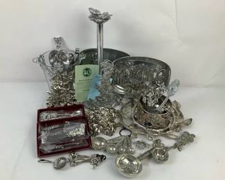 Silver Tone Decorative Tabletop and Serving Accessories