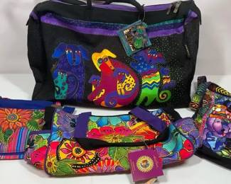Laurel Burch Colorful Cat  Dog Handbag Lot