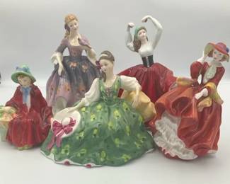 Royal Doulton Lady Figurines Lot of 5 Vintage Bone China England Mixed Collection