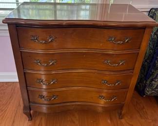Vintage Serpentine Front Four Drawer Chest