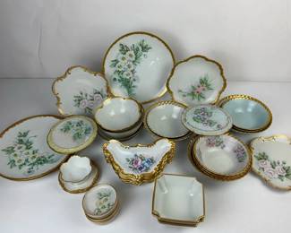 Large Assorted Floral Porcelain Nut Dishes, Bowls and Serving Smalls