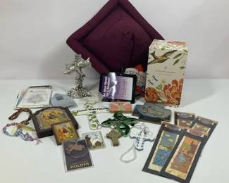 Christian Religious Decor Crosses Books and Devotional Items Collection