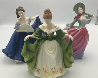 Royal Doulton Lady Figurines Lot of 3 Vintage Bone China Figures