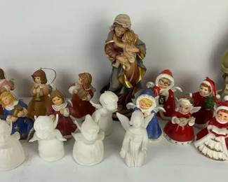 Goebel Angel  Madonna Child Figurines with Holiday Decor