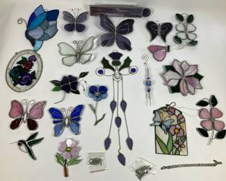 Butterflies  Florals Stainglass Lot