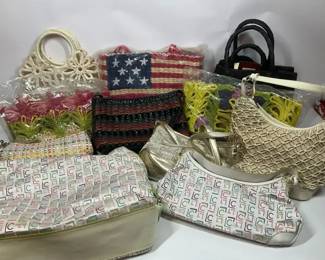 Handbag Lot Including Havana Collection, Woven Straw, Floral  Monogram Styles