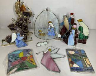 Stained Glass Nativity Scene