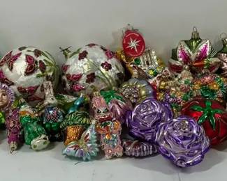 Vintage Style Blown Glass Christmas Ornaments Collection
