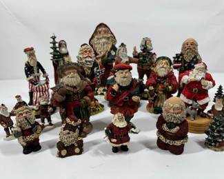 Collection of Santa Claus Figurines  Holiday Decorations