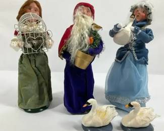 Byers Choice Carolers Winter Swan Goose Santa Woman Bird Cage Figures