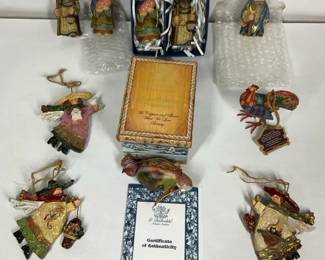 Demdaco Willow Tree  Holiday Ornament Lot w Box  COA
