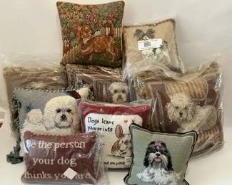 DogThemed Needlepoint  Decorative Pillow Collection