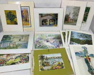 Framed  Matted Art Prints Assorted Landscapes, Florals  Scenic Views