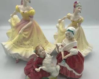 Royal Doulton Figurine Lot Peggy 1948 Home Again 1955 Ninette Vintage Bone China