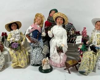 Byers Choice Carolers Spring Garden Group with Benches  Accessories