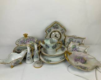 Hand Painted Floral Porcelain Decor and Tableware Collection