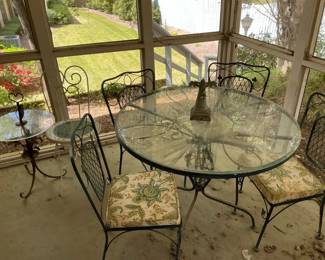 Wrought Iron Patio Table  Chair Set