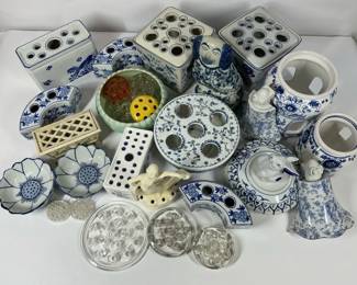 Blue  White Ceramic Flower  Planter Collection