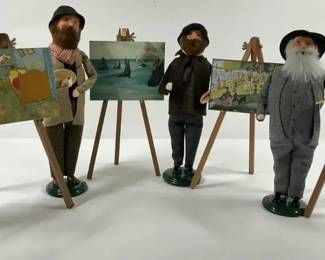 Byers Choice Carolers Artist Painter w Easels Impressionist Monet Van Gogh Style