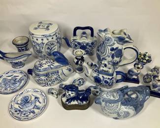 Blue and White Porcelain and Ceramic Decor Collection