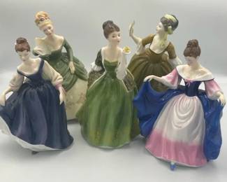 Royal Doulton Figurine Lot Simone Fleur Soiree Vintage Bone China Ladies England