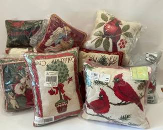 Christmas Needlepoint  Cardinal Decorative Pillow Collection