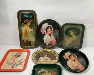Vintage CocaCola Serving Trays Including 75th Anniversary Commemorative Tray