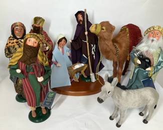 Byers Choice Style Nativity Figures, Wise Men, Camel  Donkey Lot