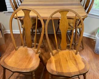 Solid Wood Dining Table Set w 4 Chairs Farmhouse Style