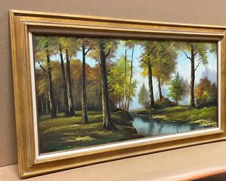 Creekside Forest Oil Painting