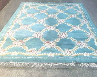 Turquoise Floral Rug
