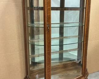 Tigerwood Curved Curio Cabinet