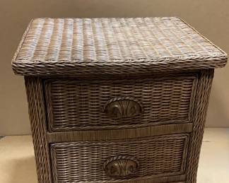 Dark Wicker Night Stand