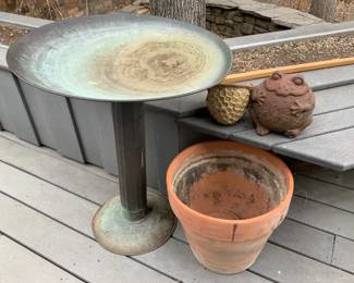 Birdbath, Clay Pot, Frog,  Hanging Pot