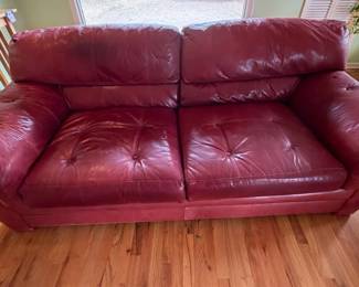 Red Leather Sofa
