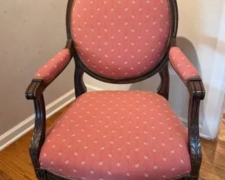 Louis XVI Style Carved Wood Bergere Armchair