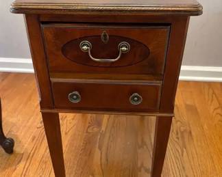 Hekman Furniture Mahogany TwoDrawer Side Table.