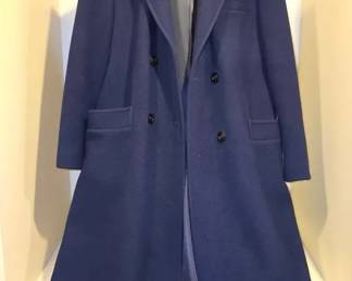  09 Womens Pendleton Wool Navy Blue Long Jacket