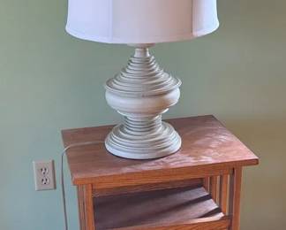 Wood Side Table  Lamp
